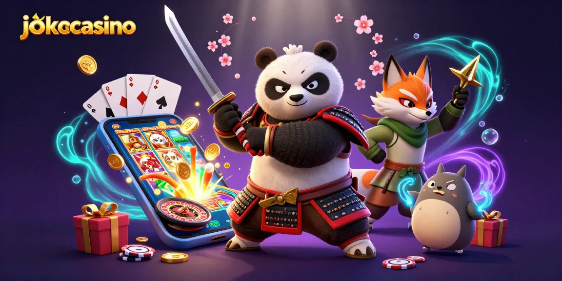 Experience thrilling gameplay at jokacasino with a vibrant 3D scene of samurai and fox.