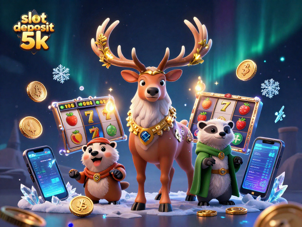 Experience the thrill of 'slot deposit 5k' with our vibrant 3D casino illustration!