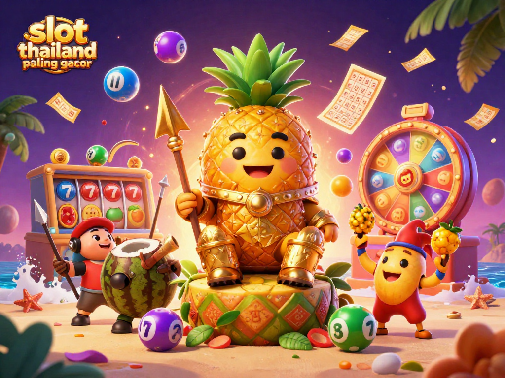 Experience the thrill of slot thailand paling gacor with vibrant characters dancing among colorful casino elements.