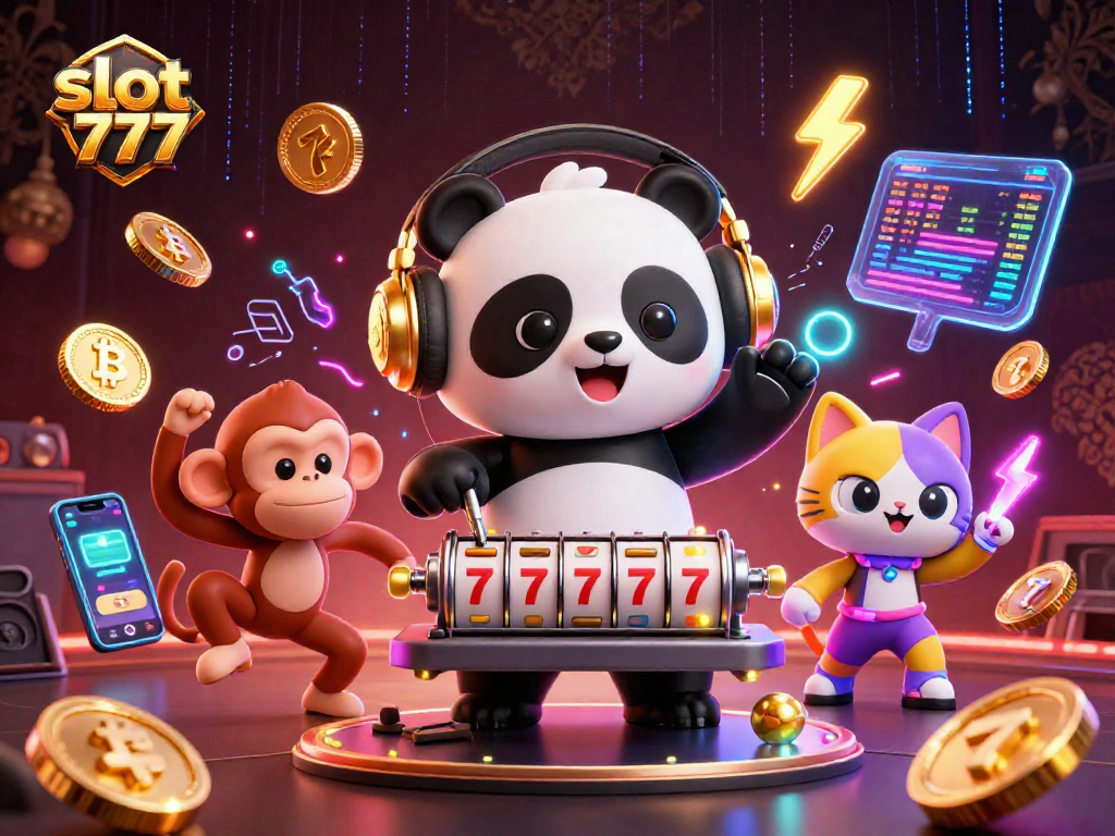 Spin the slot 777 and enjoy dynamic gaming with vibrant characters and neon effects.