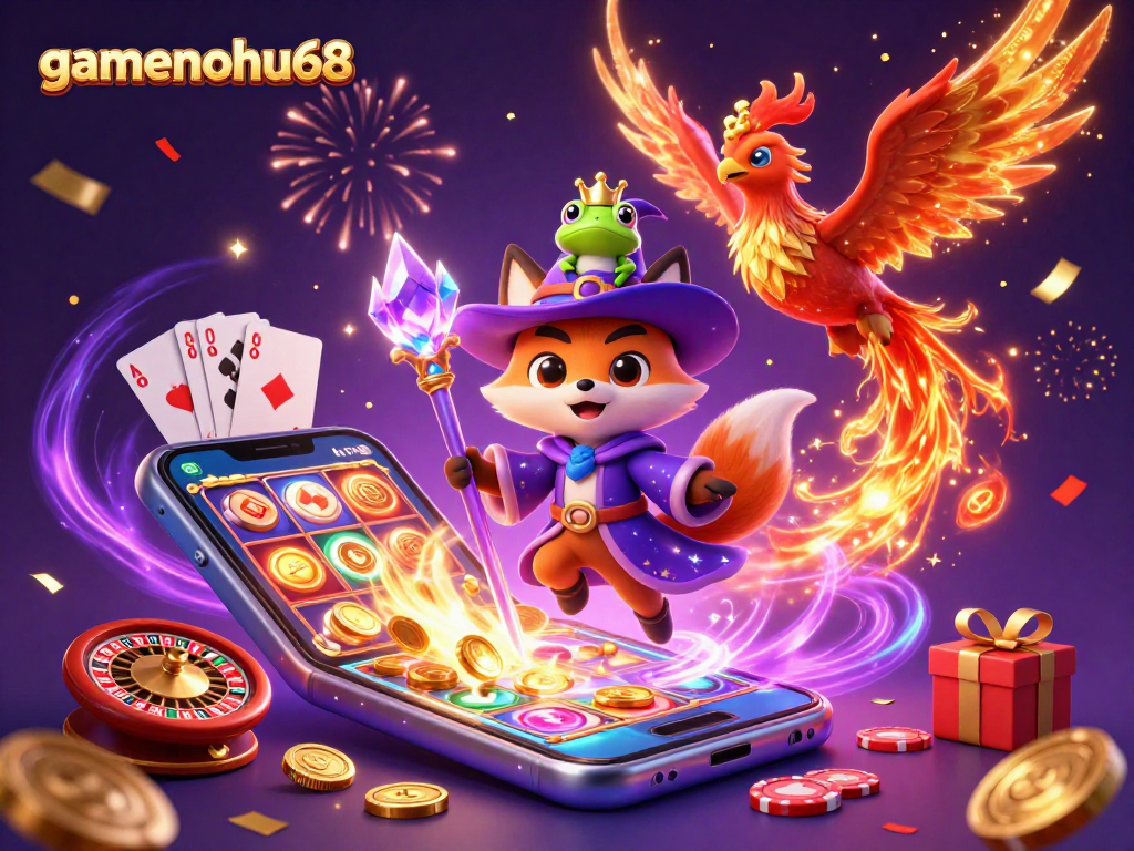 Engage with gamenohu68 in a vibrant 3D casino world featuring mystical characters and exciting games.