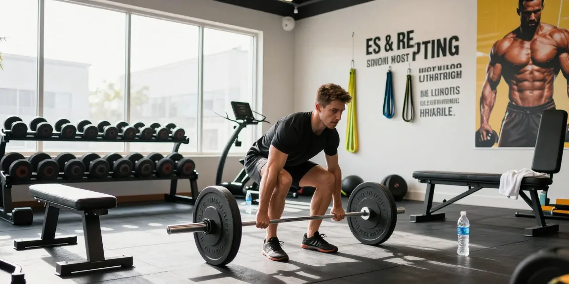 Pharmaqo shop fitness training scene with an athlete deadlifting in a modern gym