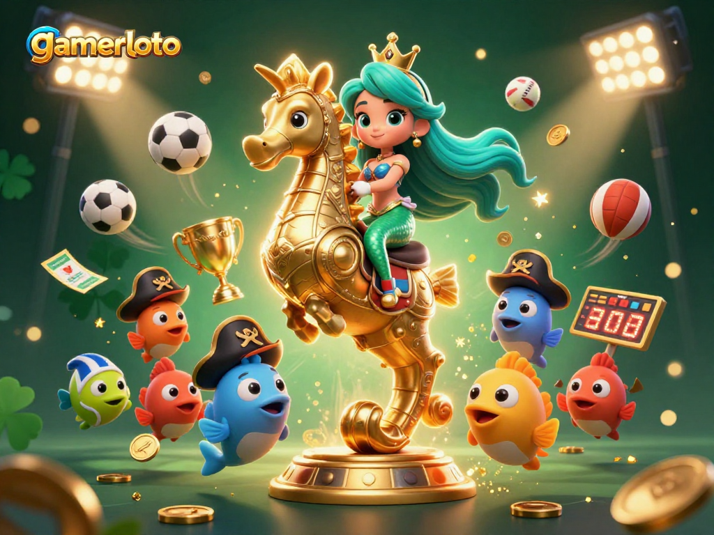 Engage with gamerloto's exciting 3D casino adventure featuring vibrant characters and dynamic sports elements.