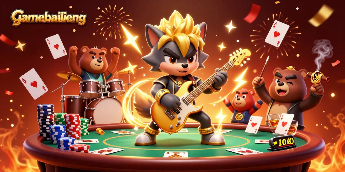 Experience gamebailieng's thrilling atmosphere with a vibrant, energetic casino scene.