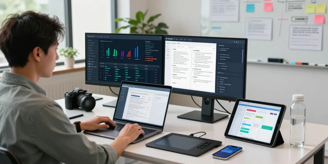 Data scientist utilizing document fraud detection software in a modern workspace.