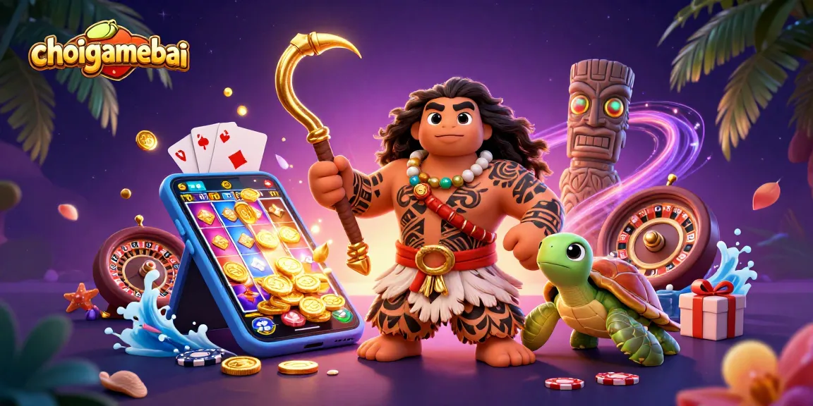 Join the fun at choigamebai with this vibrant illustration featuring a demigod and gaming elements.