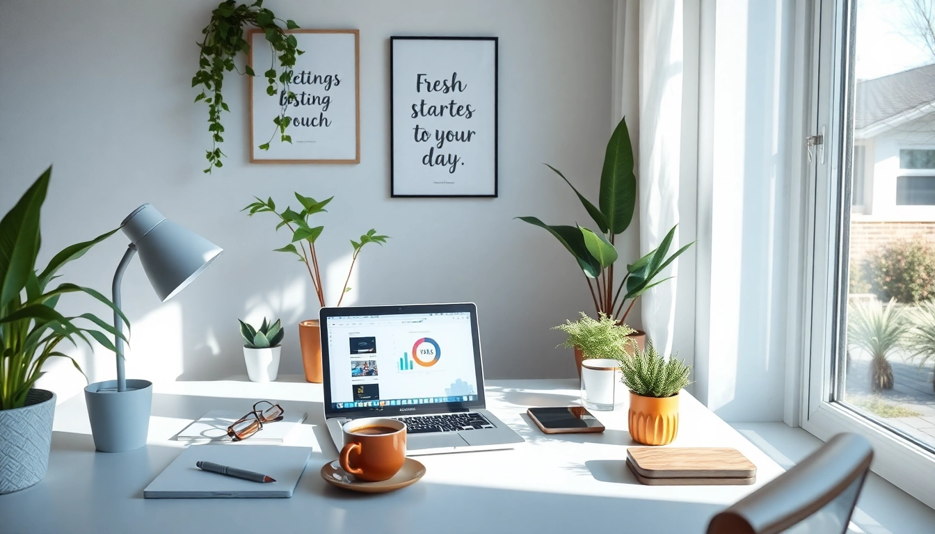 Your Most Productive Life workspace featuring a cozy desk setup promoting focus and calmness.