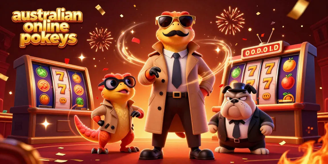 Experience thrilling australian online pokies action with cartoon raptors in a casino scene.