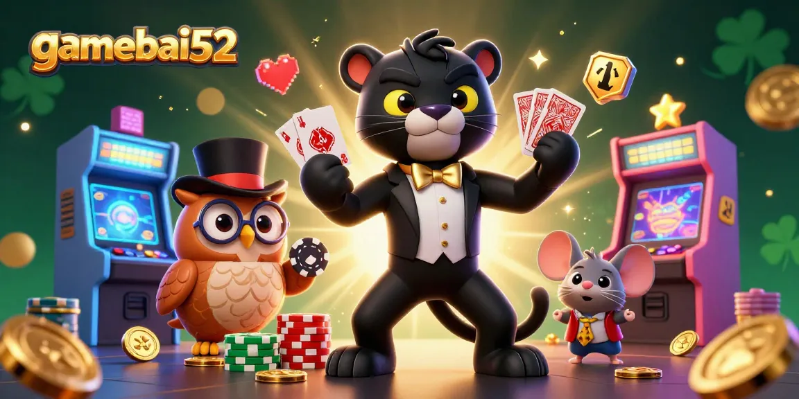 Engage in thrilling blackjack action at gamebai52 with colorful casino characters.