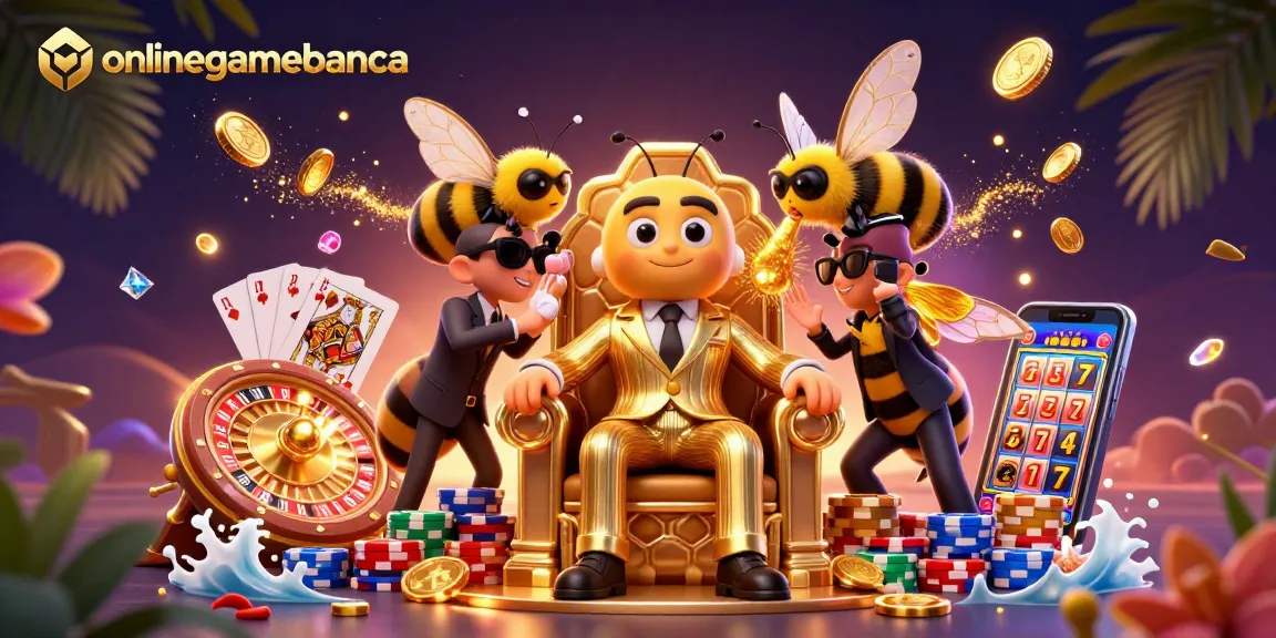 Engage in thrilling gameplay with onlinegamebanca's dynamic casino illustration featuring unique characters and elements.