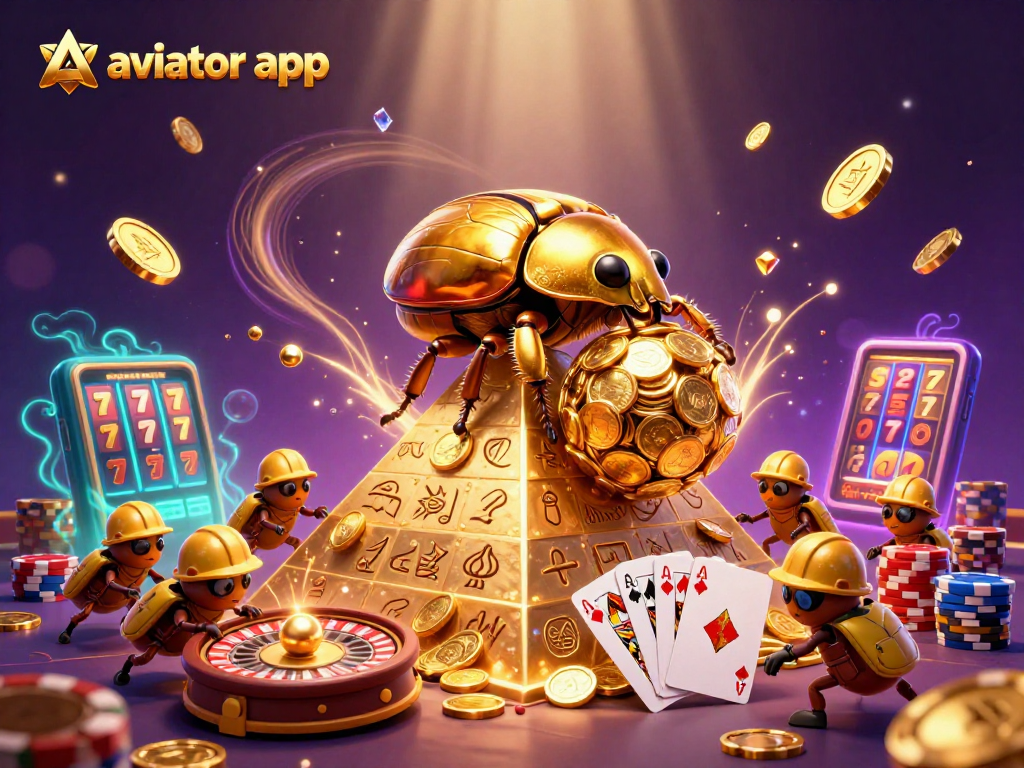 Experience the excitement of the aviator app with this vibrant 3D casino illustration showcasing unique characters and game elements.