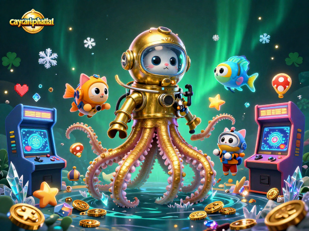 Experience caycanhphattai's magical treasure with vibrant 3D elements and casino excitement.