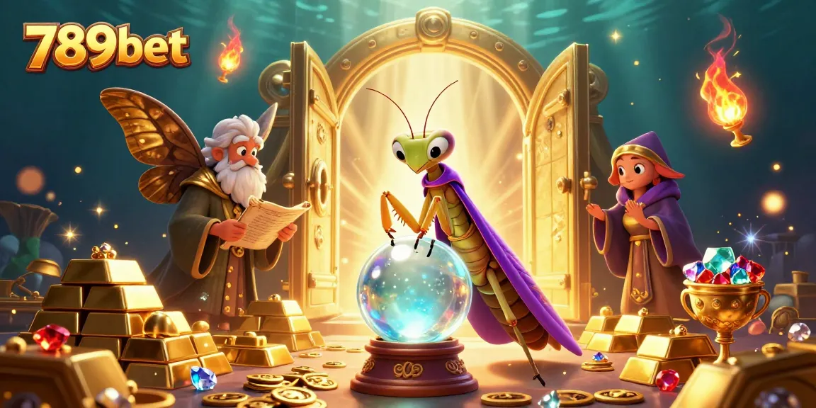 Experience 789bet’s vibrant casino magic with a 3D praying mantis fortune teller and mysterious treasures.