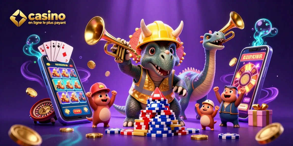 Gagnez avec des stratégies au casino en ligne le plus payant illustré par un triceratops constructionnel