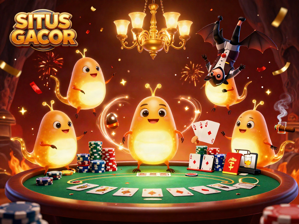 Experience the thrill at SITUS GACOR, showcasing a vibrant casino scene filled with winning elements.