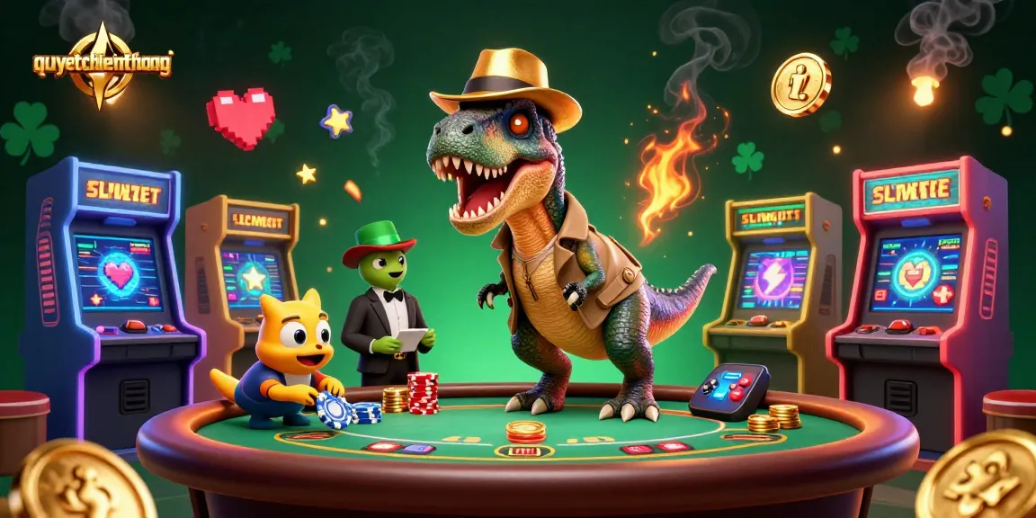 Experience the excitement of blackjack where a velociraptor masterfully counts cards in the world of quyetchientienthuong.