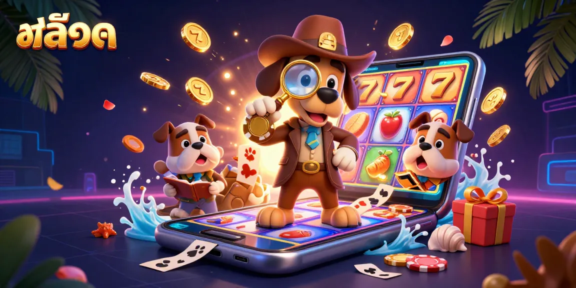 Play slots with excitement and strategy in this vibrant illustration featuring สล็อต elements.