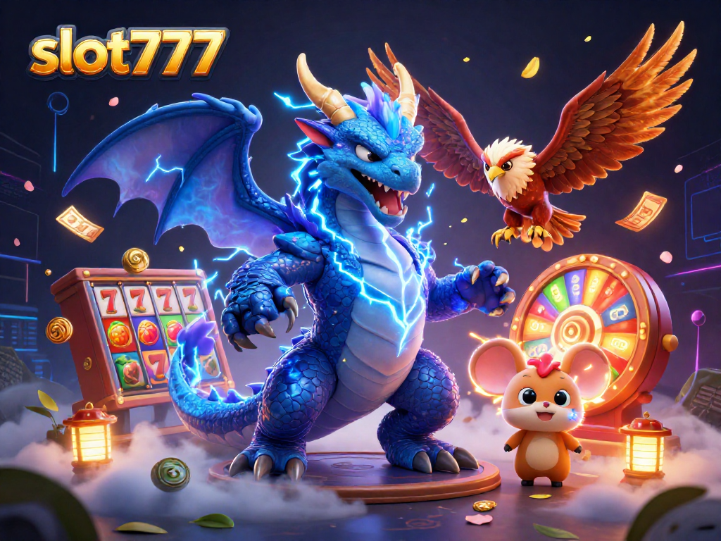 Experience thrilling wins at slot777 with colorful slot reels and exciting casino elements.