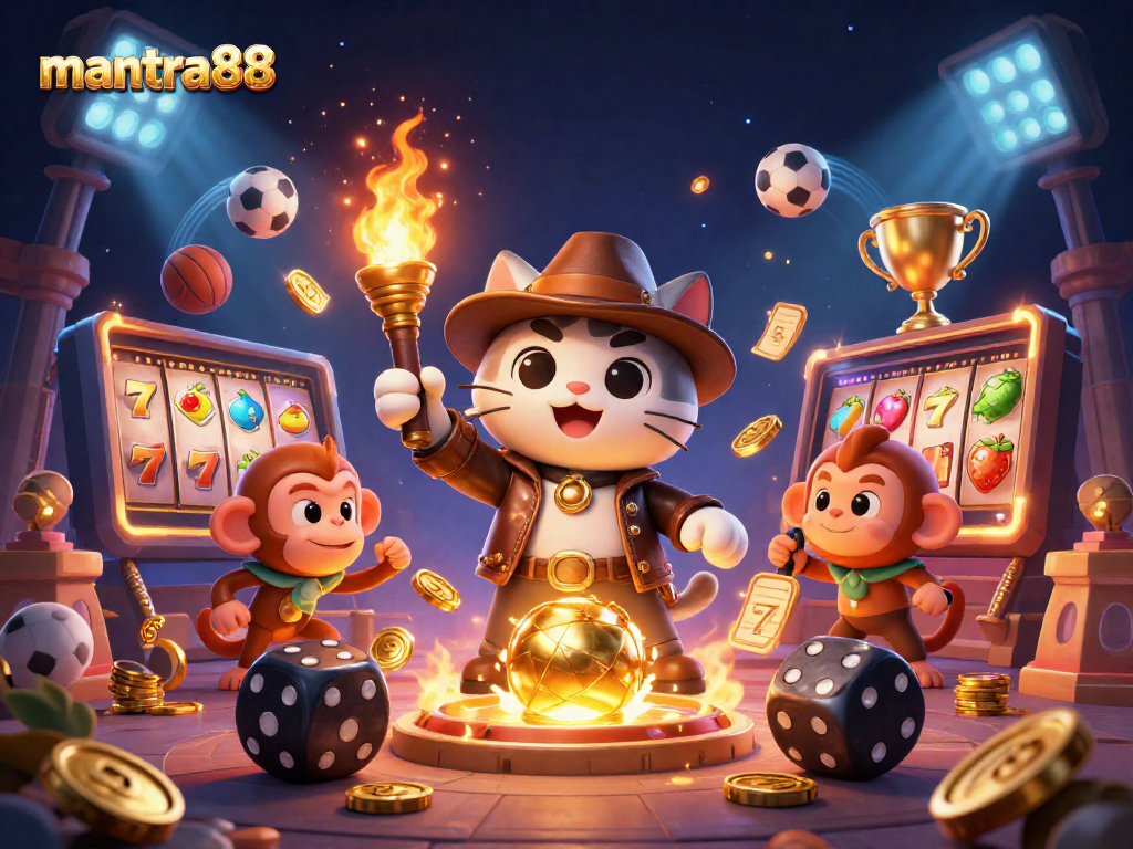 Experience the excitement of mantra88 with a vibrant 3D casino adventure featuring an exploring archaeologist cat.