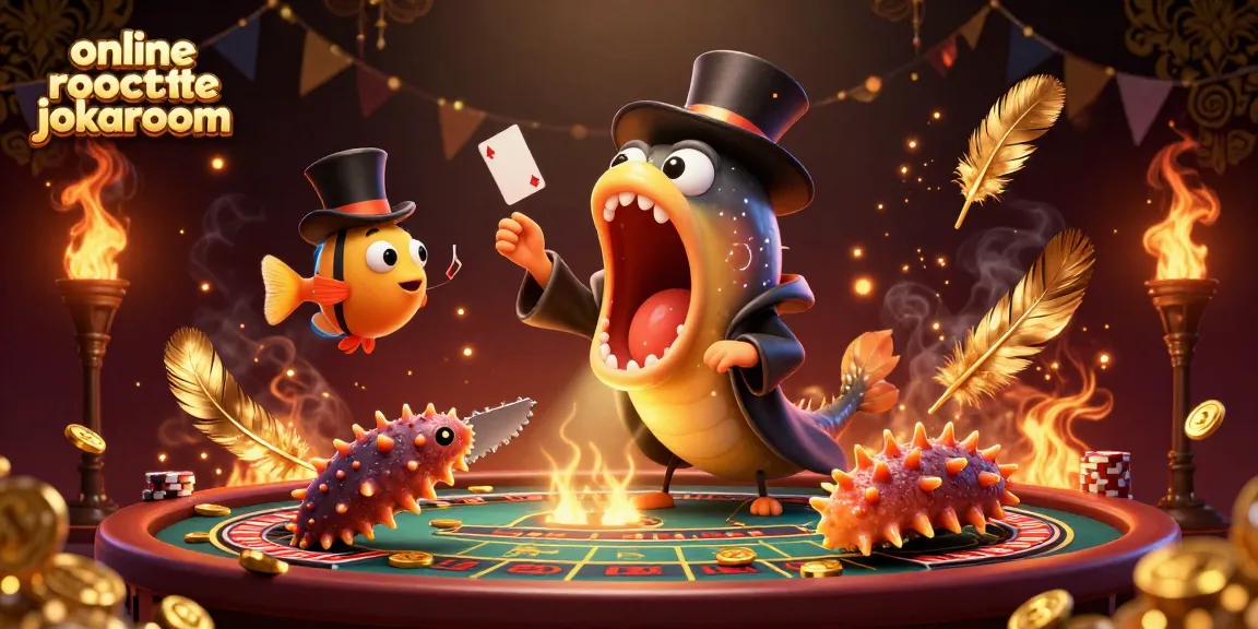 Spin the wheel with online roulette jokaroom, featuring vibrant casino elements and whimsical sea creatures.