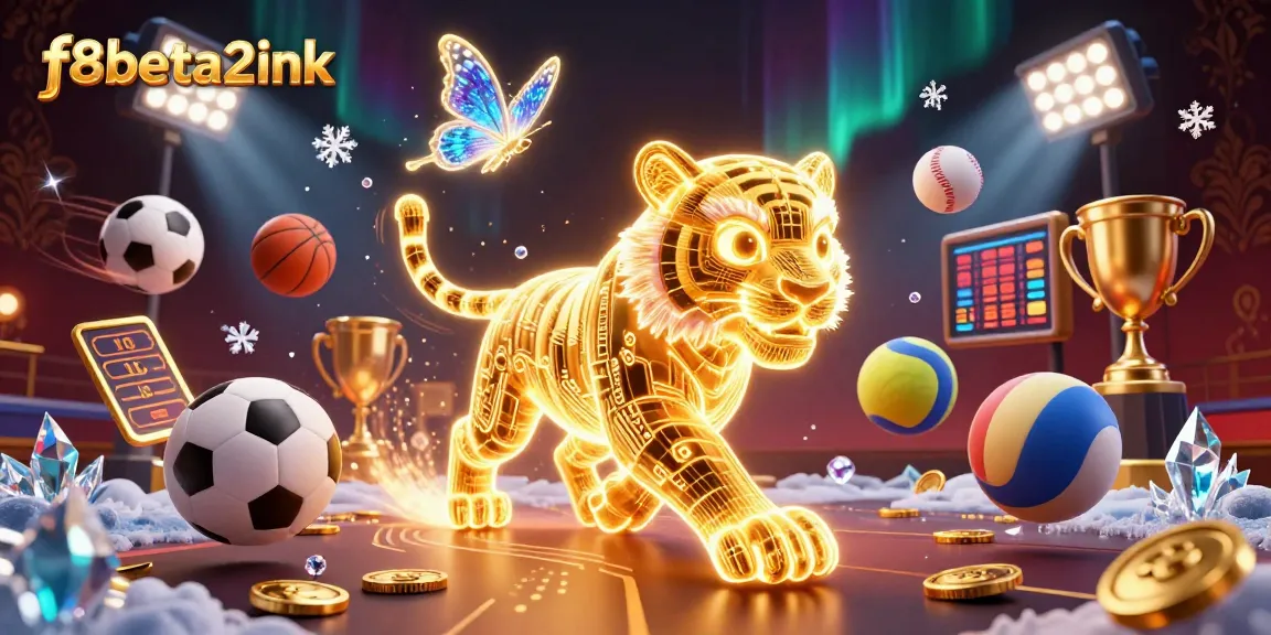 Experience the excitement of f8beta2ink as a golden tiger prowls through a dynamic digital casino landscape.