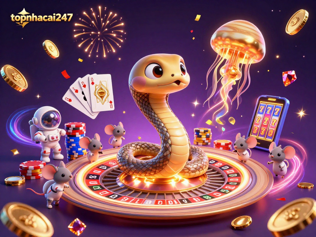 Experience thrilling gameplay at topnhacai247 with dynamic bets and cosmic dealer in an engaging casino scene.