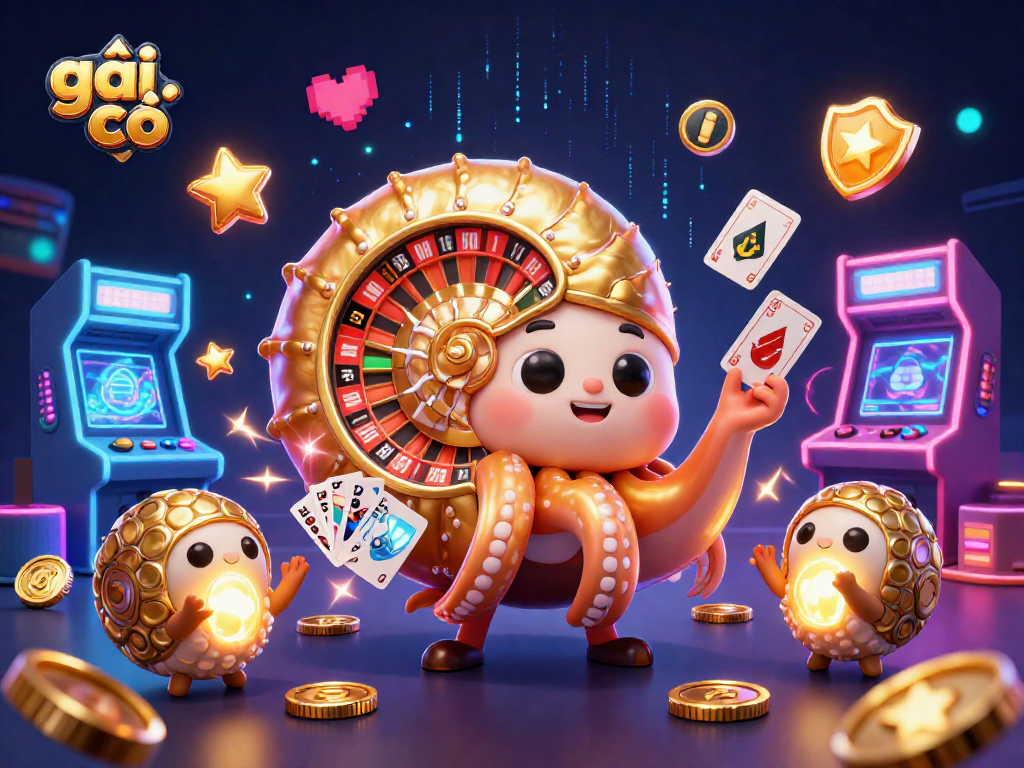 Hình ảnh gái gọi trải nghiệm casino với nautilus cổ đại, vui vẻ và rực rỡ.