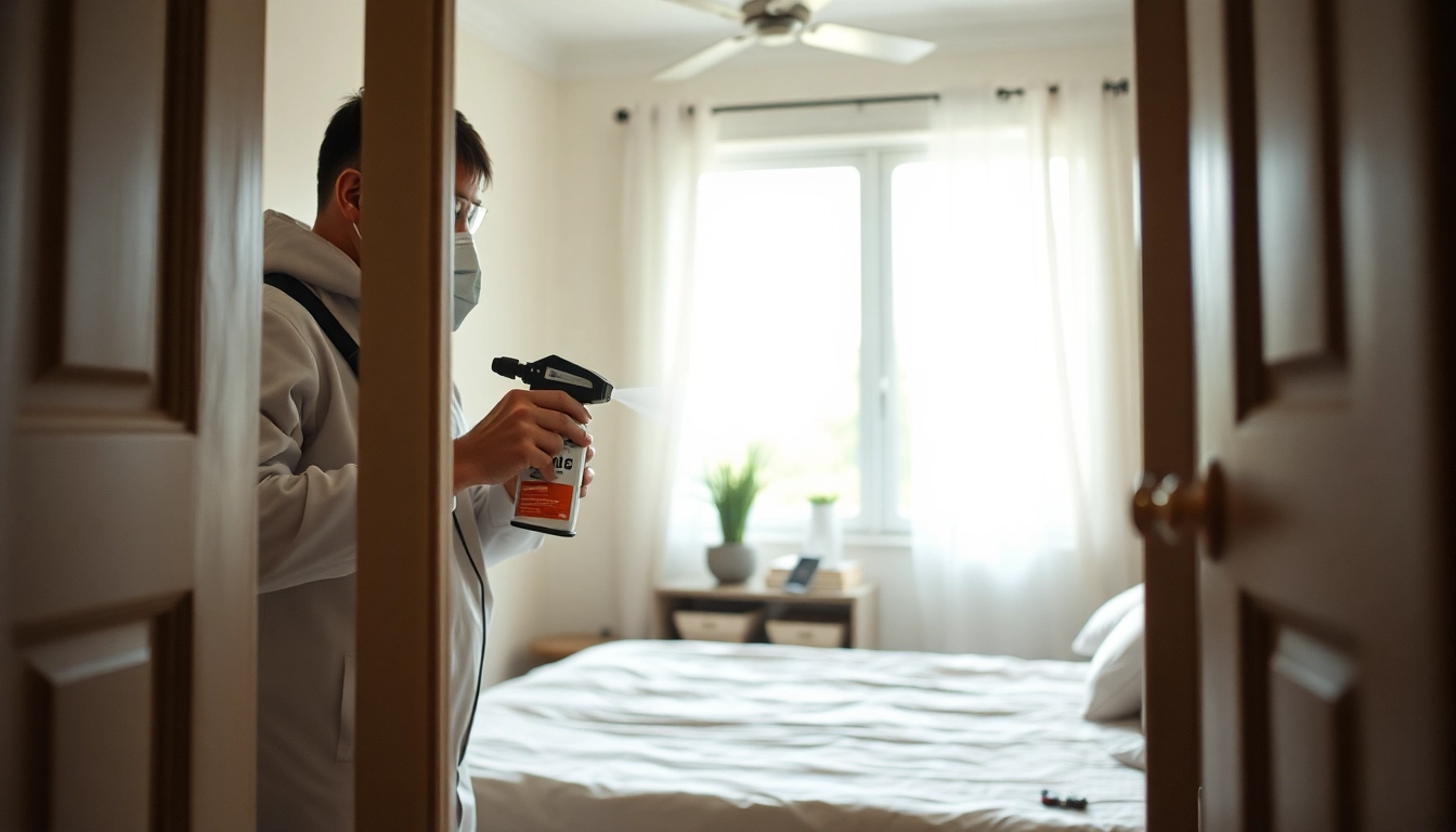 Implementing effective bed bug control strategies in a clean bedroom environment.