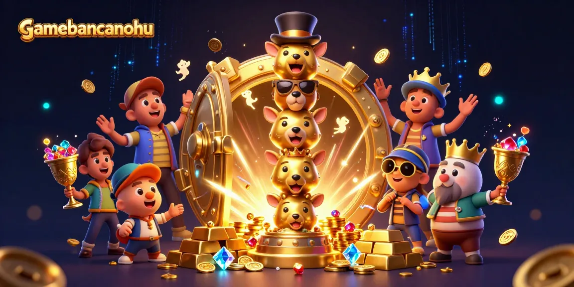 Win big with gamebancanohu as the golden totem greets you in a vibrant casino scene.