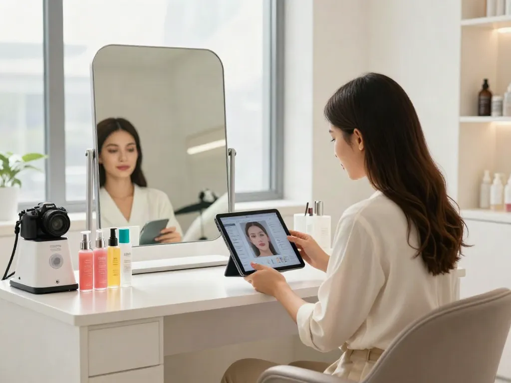 Exploring alternatives to QOVES in a beauty consultation setting with facial analysis review.