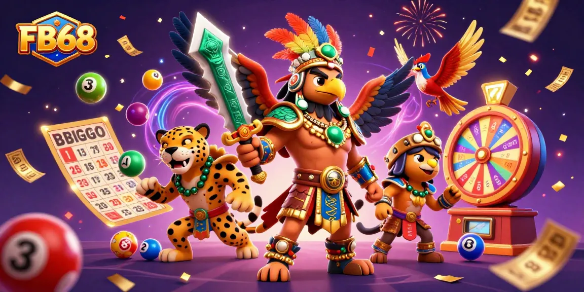 Experience the thrill of winning at FB68 with dynamic lottery elements and energized characters.