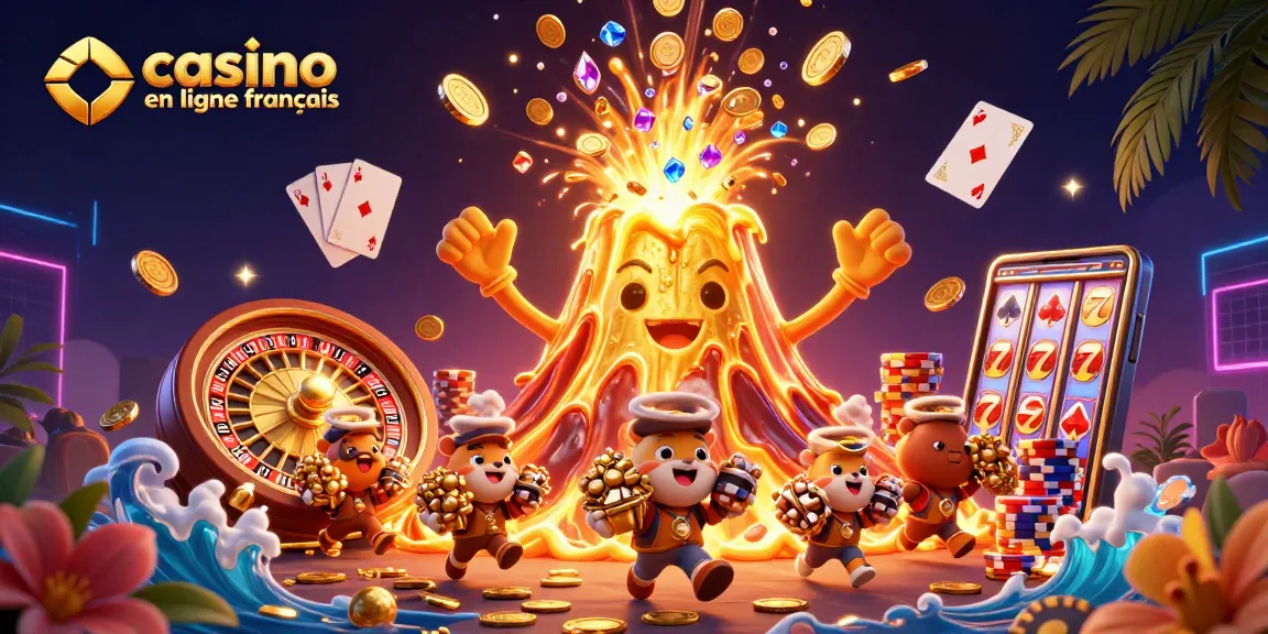 Jouez sur le casino en ligne français avec des trésors explosifs provenant d'un volcan auréolé de succès.