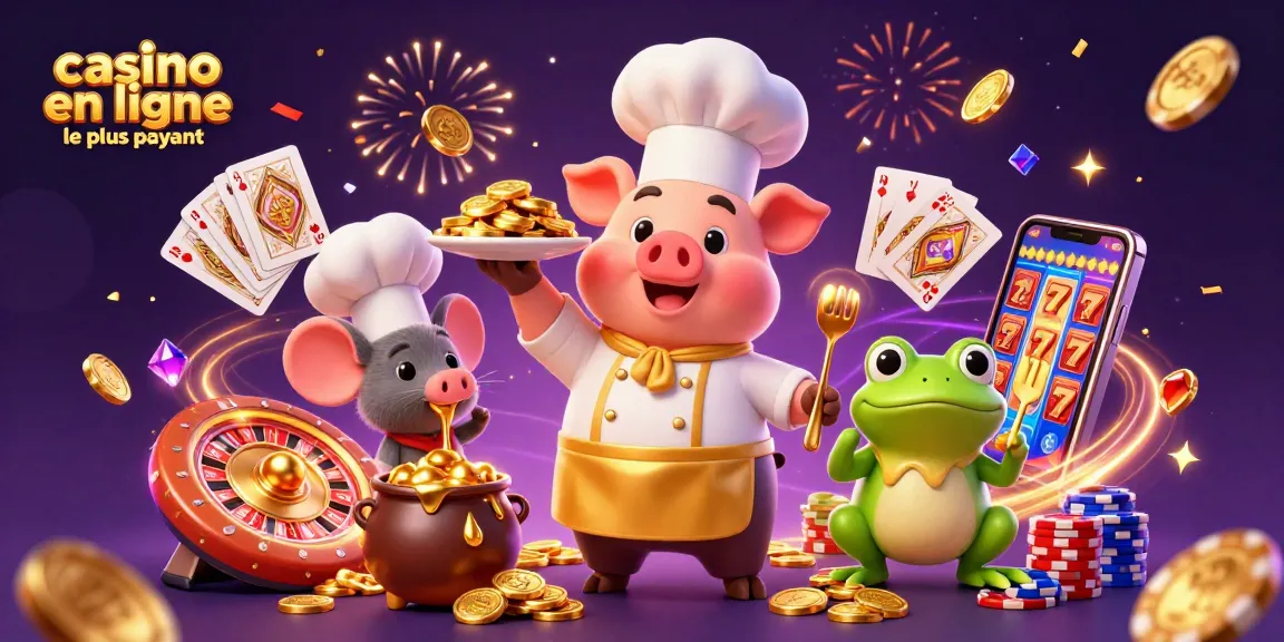 Gagnez avec le casino en ligne le plus payant : illustration d'une scène festive de jeu.