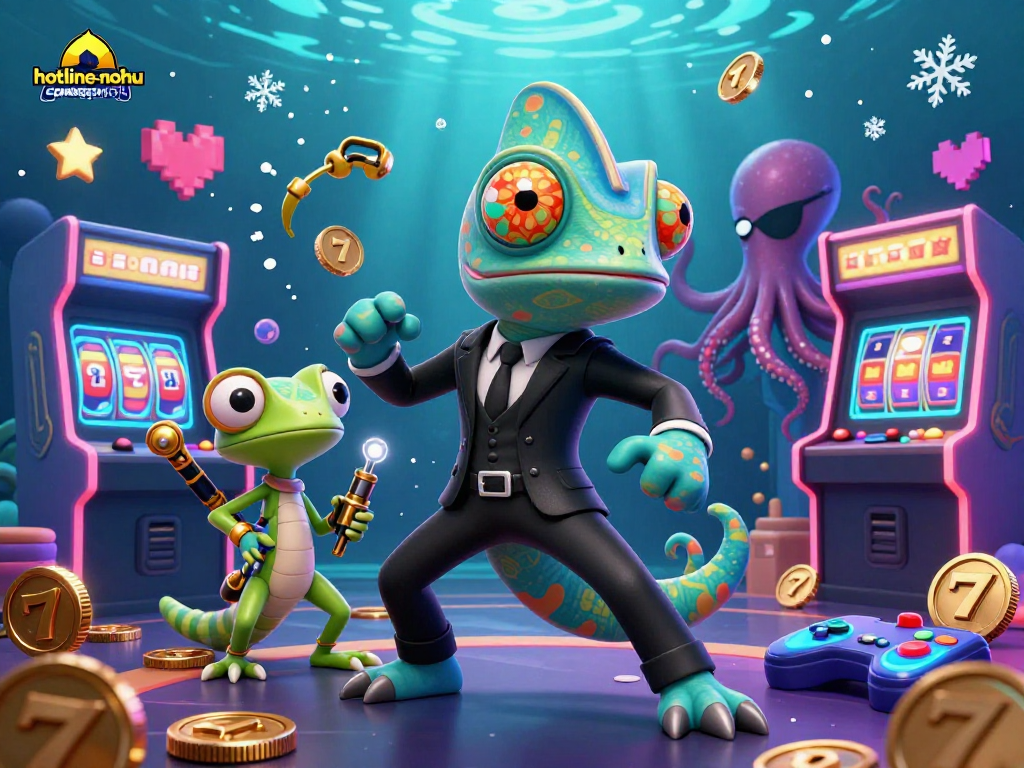 Engage in thrilling gaming action with hotline-nohu, featuring a vibrant scene of characters amidst colorful casino elements.