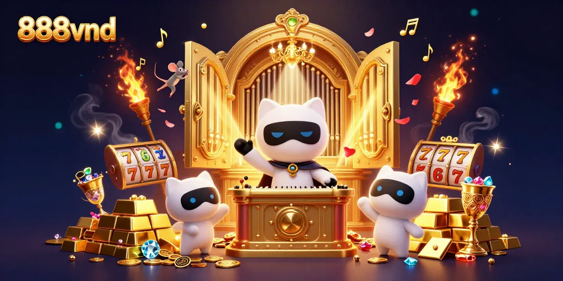 Experience thrilling gameplay with 888vnd, featuring a fantastical casino scene with 3D characters and vibrant elements.