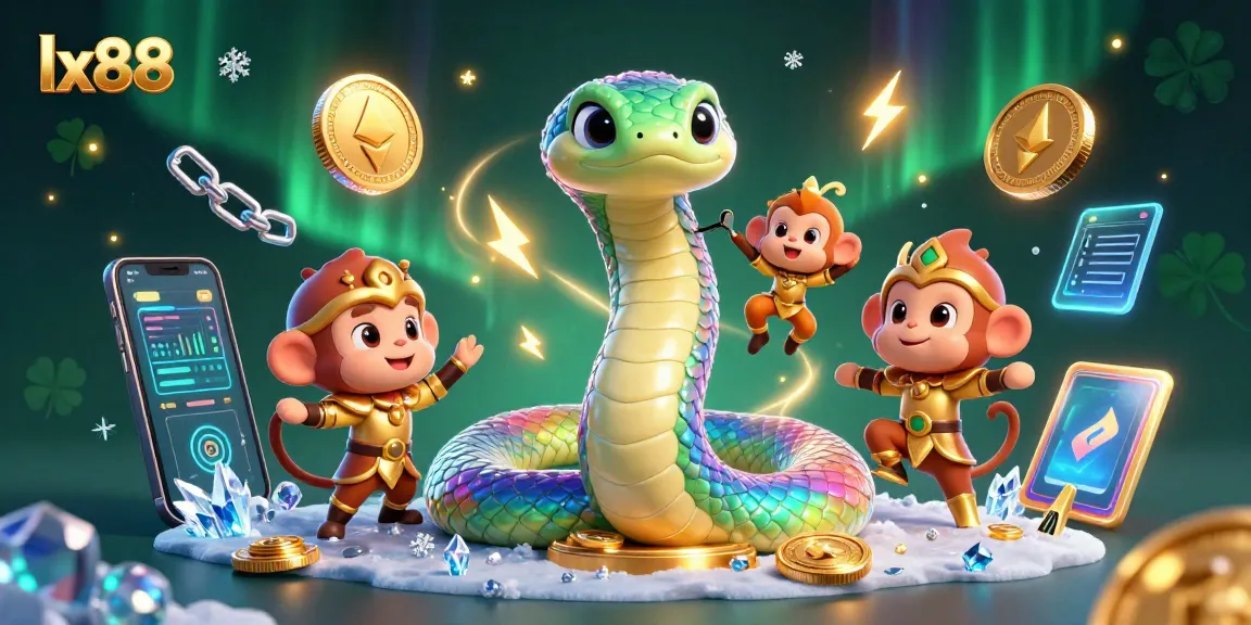 Experience thrilling gambling action with lx88 showcasing vibrant 3D characters and cryptocurrency elements.