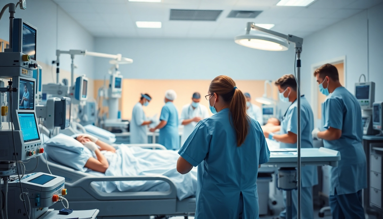 Healthcare professionals providing critical care in an Intensive Care Unit (ICU)