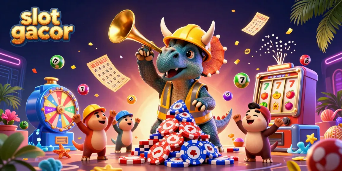 Experience the excitement of slot gacor with a thrilling 3D casino scene featuring animated characters and dynamic gameplay elements.