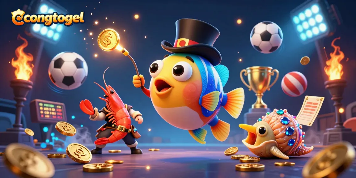 Engage with congtogel in this vibrant deep-sea illustration featuring an anglerfish and treasure elements.