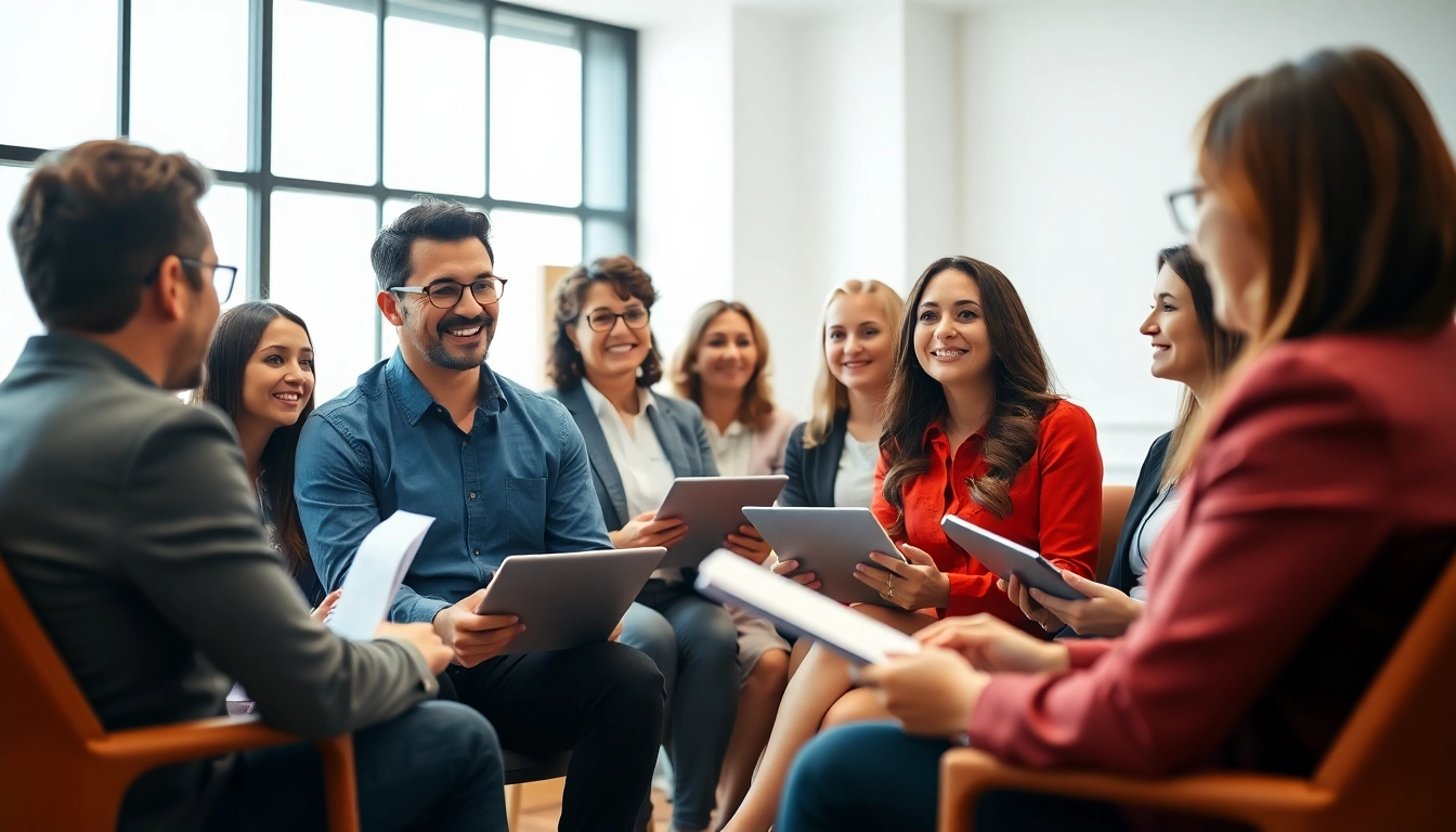 Empowered individuals benefit from Career coaching in a collaborative office environment.