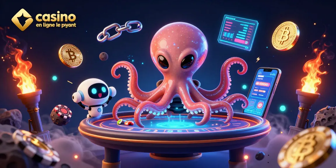 Le casino en ligne le plus payant équipé d'une illustration 3D d'un octopus extraterrestre jouant au poker avec des jetons.