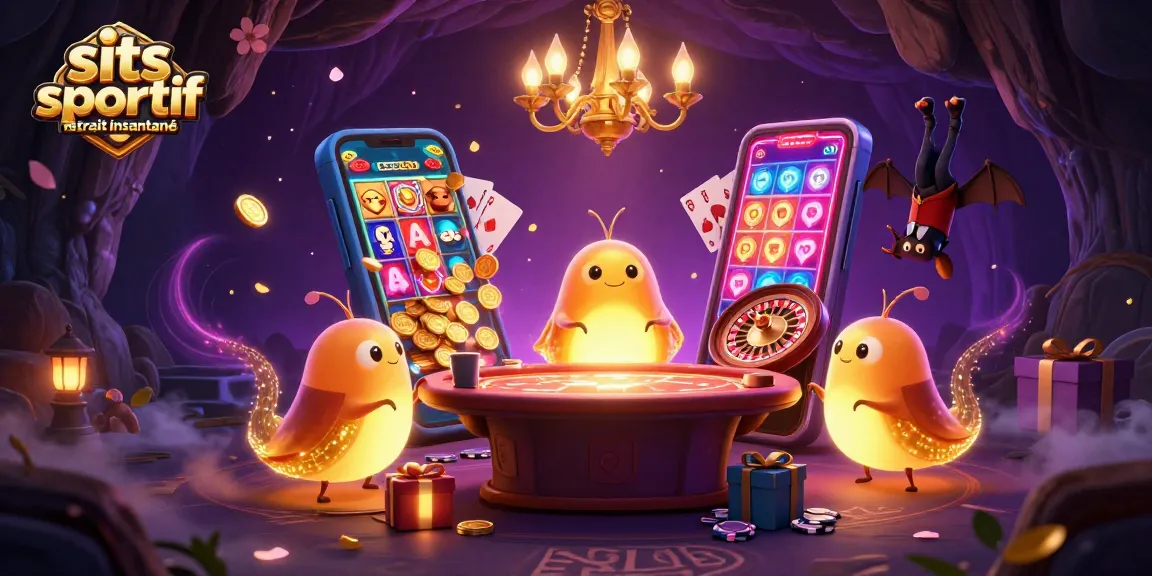 Pariez sur le site paris sportif retrait instantané avec une scène animée de casino lumineux.