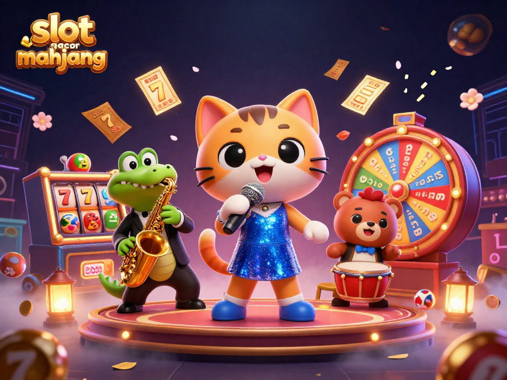 Experience thrilling gameplay with slot gacor mahjong in this vibrant casino scene featuring engaging characters.