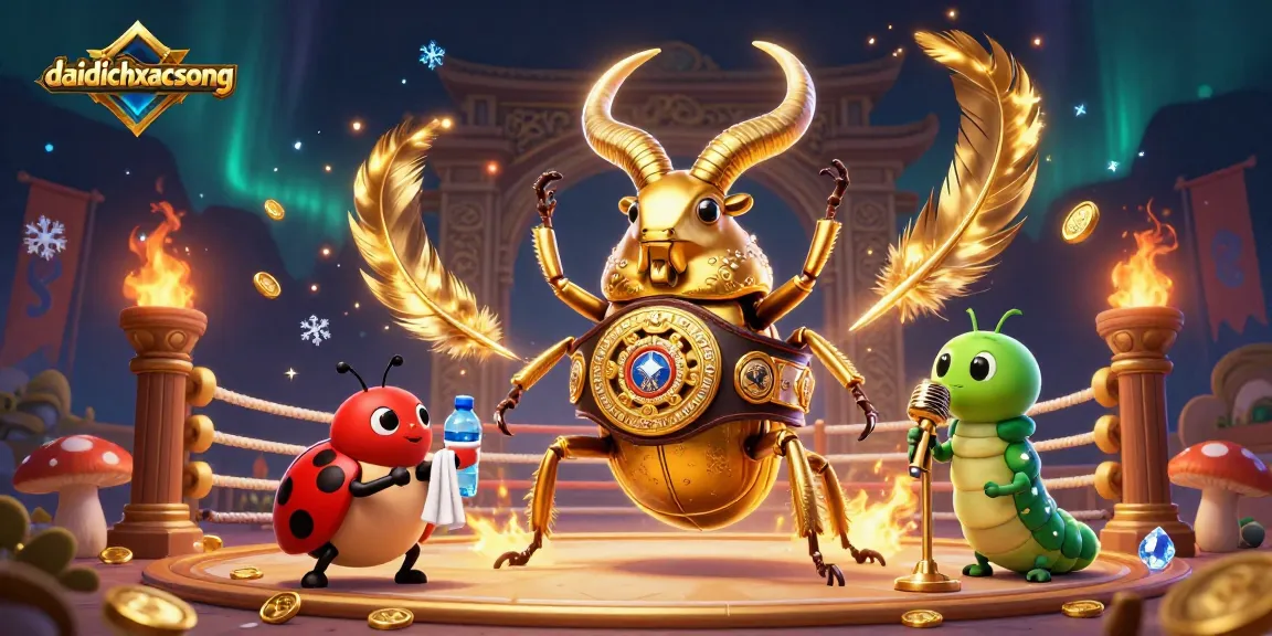 Daidichxacsong unveils an electrifying showdown between the champion beetle and his team in a vibrant casino arena.