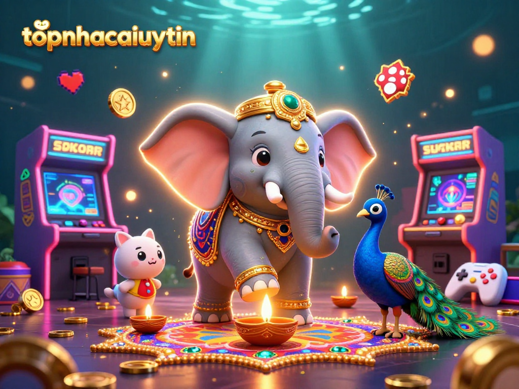 Experience topnhacaiuytinn and the thrill of casino gaming with vibrant illustrations and dynamic characters.