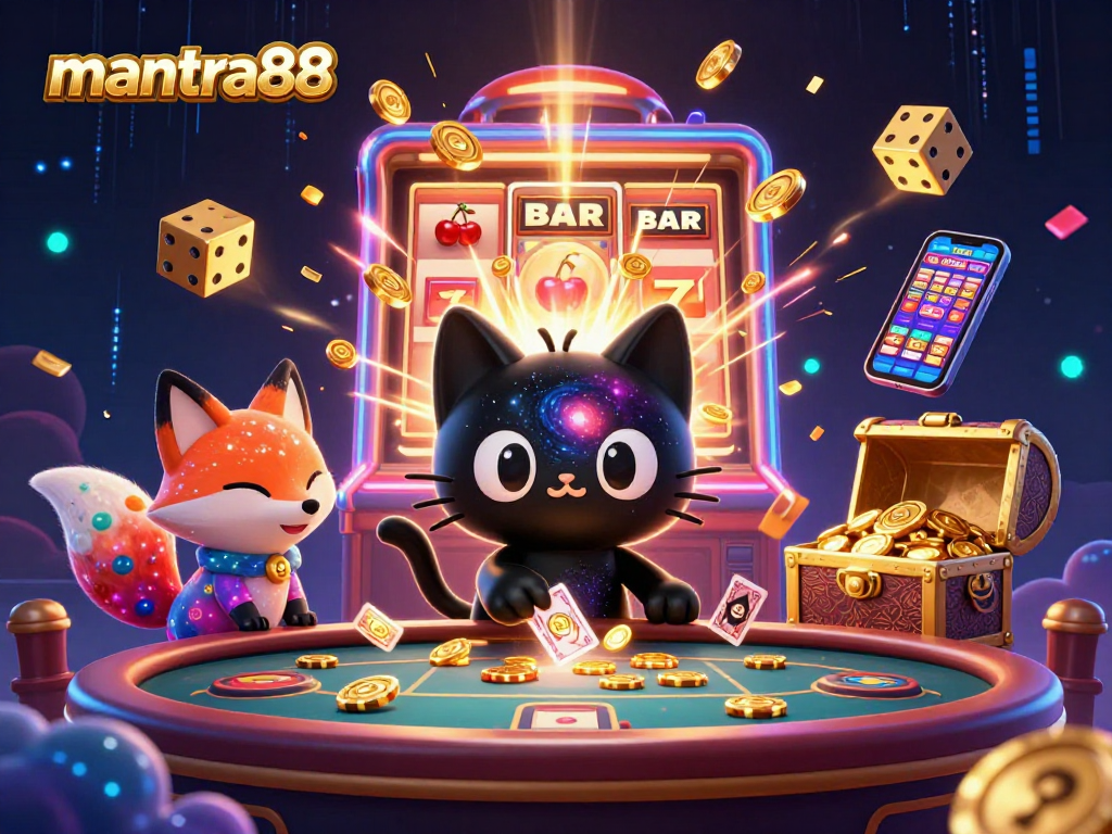 Engage with mantra88's cosmic casino world featuring explosive slot action and vibrant characters.