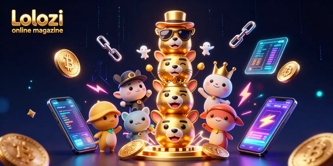 Lolozi online magazine showcases a vibrant digital casino scene with a colorful totem and crypto elements.