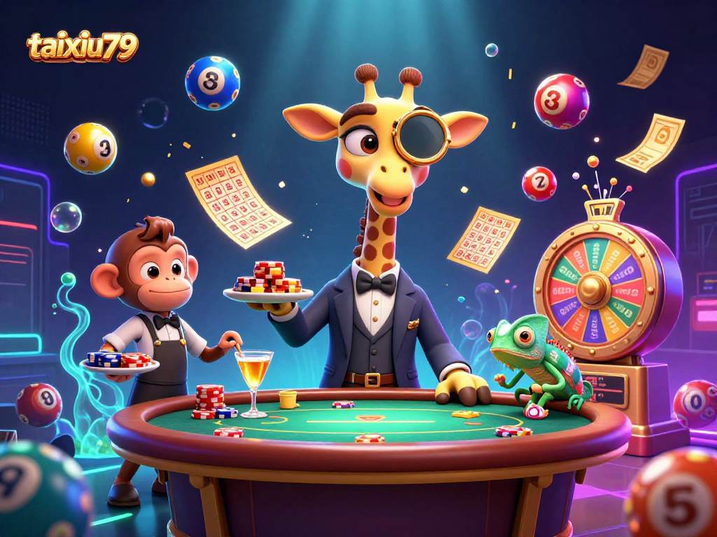 Experience thrilling gameplay at taixiu79 with vibrant characters and casino elements in a dynamic 3D scene.