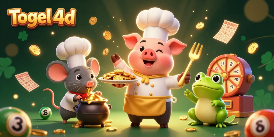 Engage in Togel 4d with vibrant lottery characters serving golden prize opportunities in this dynamic scene.