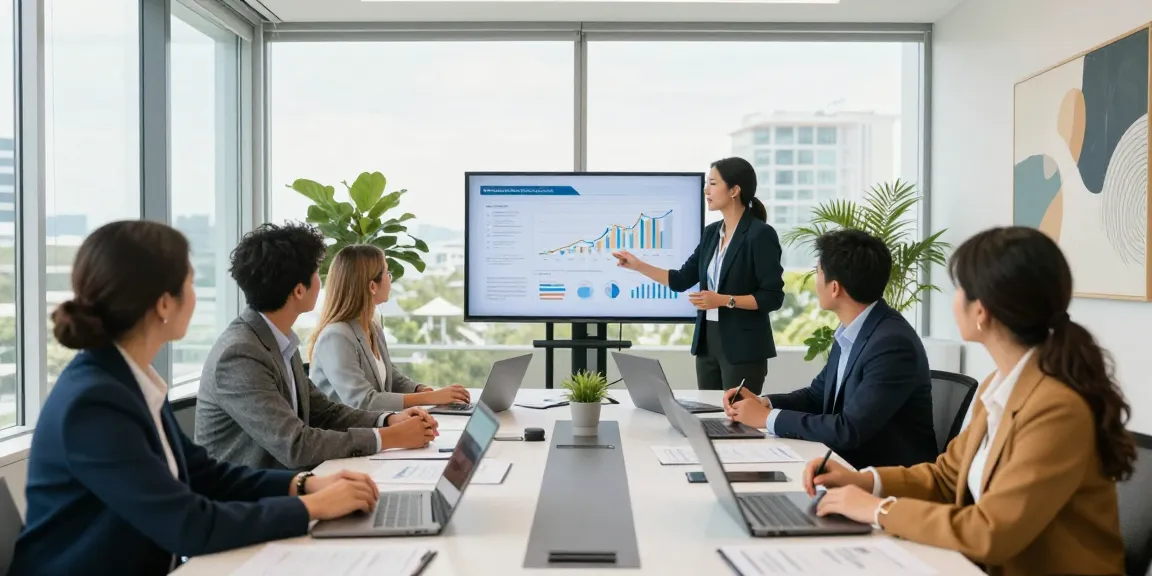 Financial Advice Gold Coast professionals collaborating in a modern office meeting.